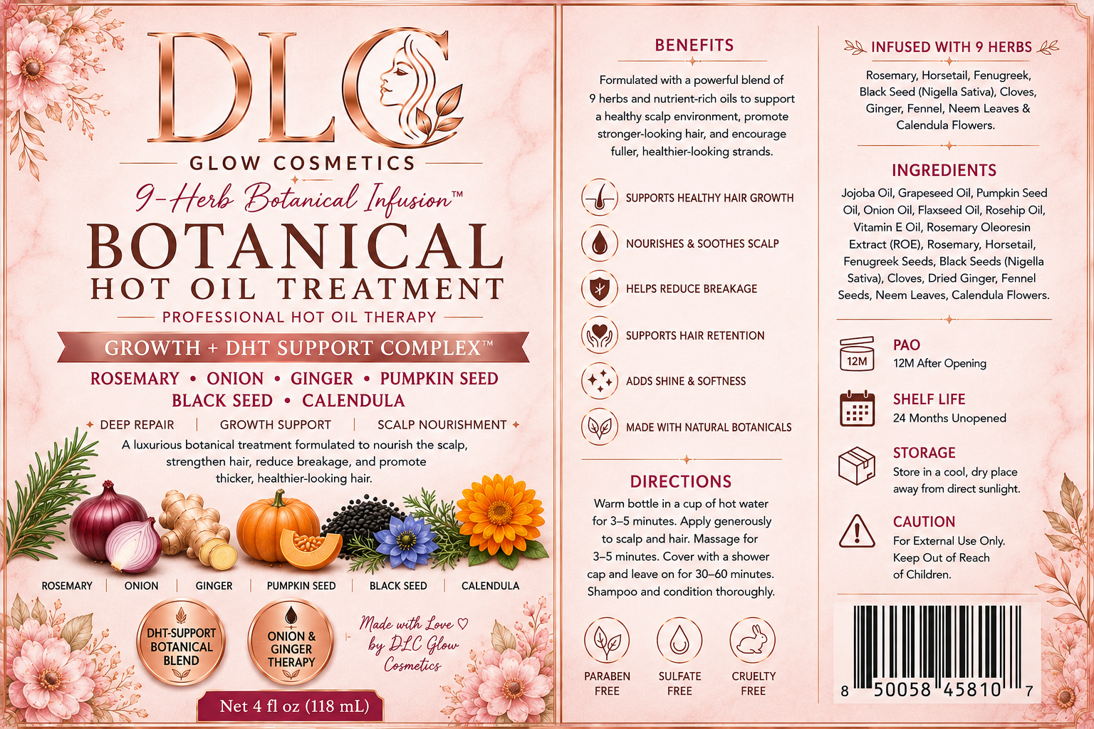DLC Glow 9-Herb Botanical Hot Oil Treatment