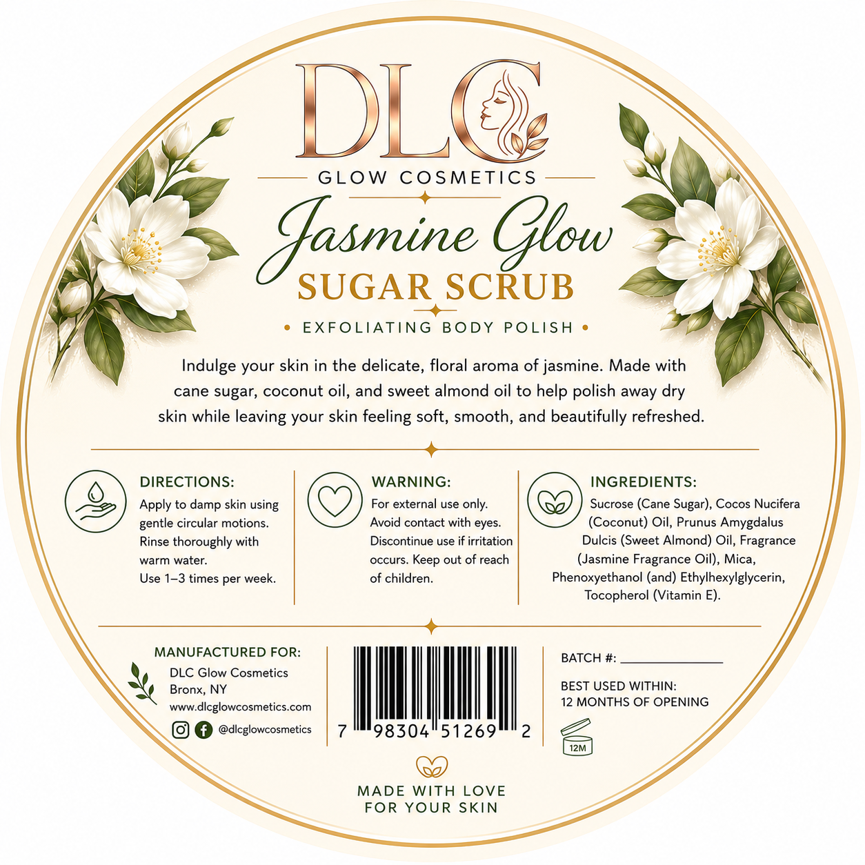 Jasmine Glow Exfoliating Body Polish | 8 oz