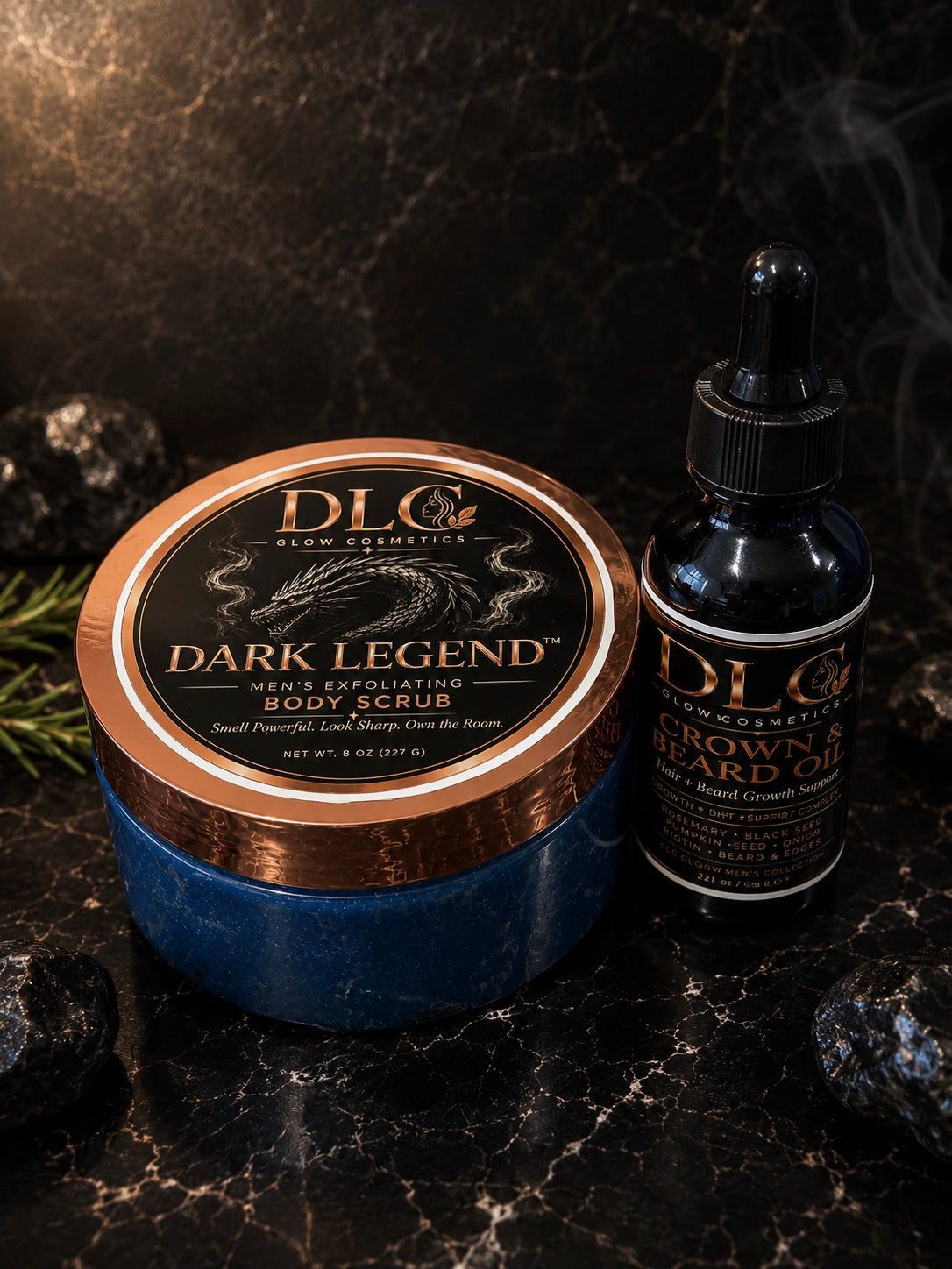 DLC Glow Dark Legend Grooming Duo
Exfoliate. Nourish. Command Attention