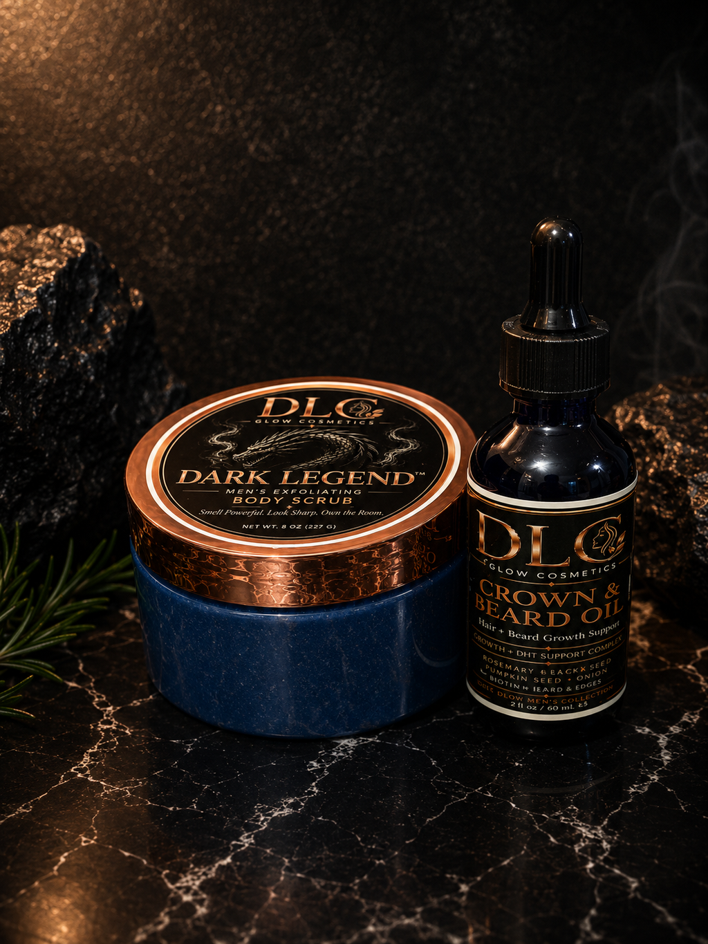 DLC Glow Dark Legend Grooming Duo
Exfoliate. Nourish. Command Attention