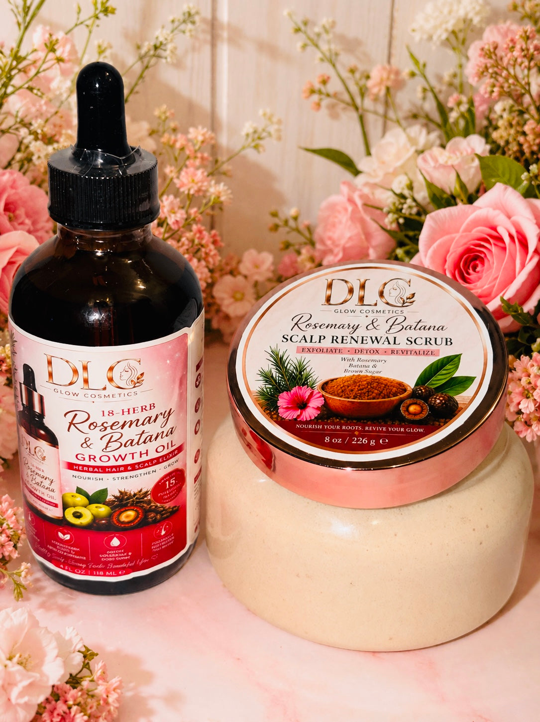 Scalp Renewal Ritual™ – Value Duo
8 oz Scrub + 4 oz Growth Oil